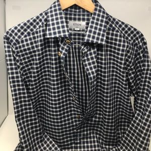 NWOT Eton Men’s Dress Shirt 100% Cotton Fine Twill
